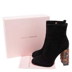Pre Owned Sophia Webster Black Suede Felicity Ankle Boots Size 41