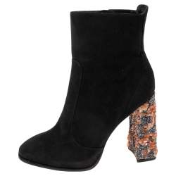 Pre Owned Sophia Webster Black Suede Felicity Ankle Boots Size 41