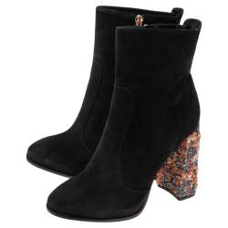 Pre Owned Sophia Webster Black Suede Felicity Ankle Boots Size 41