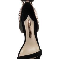 Pre Owned Sophia Webster Black Suede Evangeline Angel Wing Ankle-Strap Sandals Size 37.5