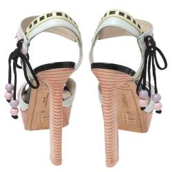 Sophia Webster Multicolor Leather Riko Pastel Platform Sandals Size 38