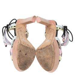Sophia Webster Multicolor Leather Riko Pastel Platform Sandals Size 38