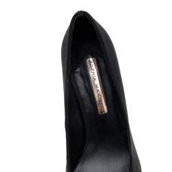 Pre Owned Sophia Webster Black Satin Lilico Crystal Embellished Pumps Size 38