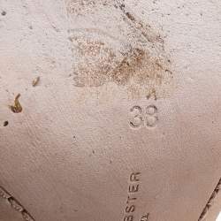 Pre Owned Sophia Webster Pink Leather Crystal Embellished Evangeline Open Toe Sandals Size 38