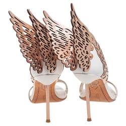 Pre Owned Sophia Webster Metallic Rose Gold Leather Chiara Butterfly Ankle Strap Sandals Size 36