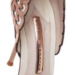 Pre Owned Sophia Webster Metallic Rose Gold Leather Chiara Butterfly Ankle Strap Sandals Size 36