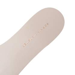 Pre Owned Sophia Webster Beige Patent Leather Lilico Flower Embellished Flat Slides Size 37