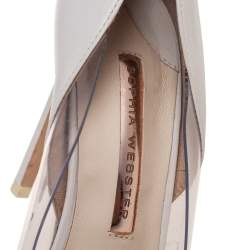 Sophia Webster White Leather And PVC Pointed Toe Pumps Size 40