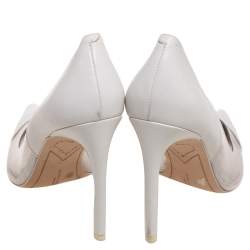 Sophia Webster White Leather And PVC Pointed Toe Pumps Size 40