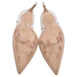 Sophia Webster White Leather And PVC Pointed Toe Pumps Size 40