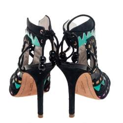 Sophia Webster Multicolor Suede And Leather Riko Cutout Sandals Size 37