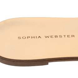 Sophia Webster Metallic Rose Gold Leather And PVC Madame Butterfly Flat Slide Size 38