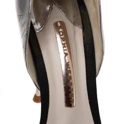 Sophia Webster Silver Leather Chiara Butterfly Ankle-Strap Sandals Size 37