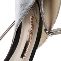Sophia Webster Silver Leather Chiara Butterfly Ankle-Strap Sandals Size 37