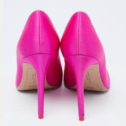 Pre Owned Sophia Webster Pink Satin Crystal Embellished Bibi Pumps Size 37.5