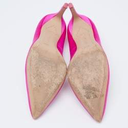 Pre Owned Sophia Webster Pink Satin Crystal Embellished Bibi Pumps Size 37.5