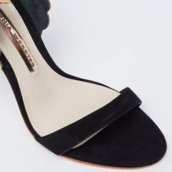 Pre Owned Sophia Webster Black/Rose Gold Suede Evangeline Ankle-Strap Sandals Size 37.5