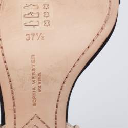 Pre Owned Sophia Webster Black/Rose Gold Suede Evangeline Ankle-Strap Sandals Size 37.5