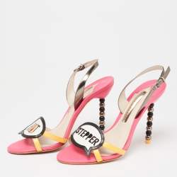 Pre Owned Sophia Webster Multicolor Leather Oprah Hot Stepper Slingback Sandals Size 37