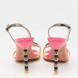 Pre Owned Sophia Webster Multicolor Leather Oprah Hot Stepper Slingback Sandals Size 37