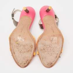 Pre Owned Sophia Webster Multicolor Leather Oprah Hot Stepper Slingback Sandals Size 37