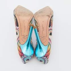 Sophia Webster Multicolor Rio Print Fabric Pumps Size 41