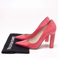 Sophia Webster Pink Patent Glitter Leather Pointed-Toe Pumps Size 39.5