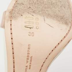 Pre Owned Sophia Webster Rose Gold/White Leather Evangeline Ankle-Strap Sandals Size 36