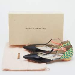 Sophia Webster Multicolor Leather T-Strap Pointed Toe Flat Sandals Size 36.5