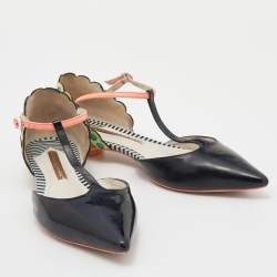 Sophia Webster Multicolor Leather T-Strap Pointed Toe Flat Sandals Size 36.5