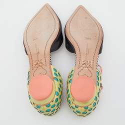Sophia Webster Multicolor Leather T-Strap Pointed Toe Flat Sandals Size 36.5
