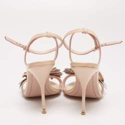 Sophia Webster Beige Leather Lilico Applique Ankle-Strap Sandals Size 41