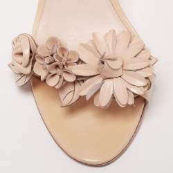 Sophia Webster Beige Leather Lilico Applique Ankle-Strap Sandals Size 41