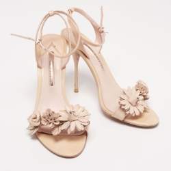 Sophia Webster Beige Leather Lilico Applique Ankle-Strap Sandals Size 41