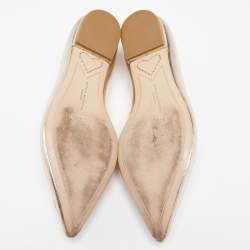 Sophia Webster Metallic Rose Gold Leather Bibi Butterfly Pointed Toe Ballet Flats Size 37.5