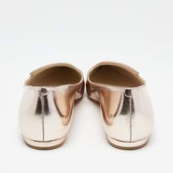 Sophia Webster Metallic Rose Gold Leather Bibi Butterfly Pointed Toe Ballet Flats Size 37.5