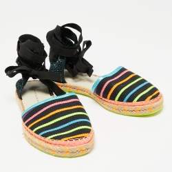 Sophia Webster Multicolor Fabric New Juana Ribbon Espadrille Flats Size 39.5