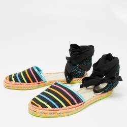 Sophia Webster Multicolor Fabric New Juana Ribbon Espadrille Flats Size 39.5