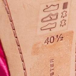 Pre Owned Sophia Webster Neon Pink Satin Crystal Embellished Amanda Platform Sandals Size 40.5