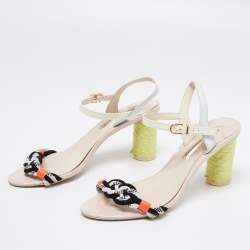 Sophia Webster Multicolor Leather And Patent Ankle Strap Sandals Size 39