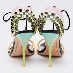 Pre Owned Sophia Webster Multicolor Leather And Patent Ankle Wrap Sandals Size 40