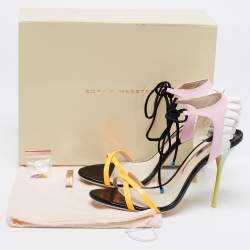 Pre Owned Sophia Webster Multicolor Leather And Patent Ankle Wrap Sandals Size 40