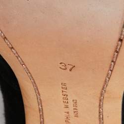 Pre Owned Sophia Webster Black Suede Jumbo Lilico Floral Applique Pumps Size 37