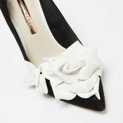 Pre Owned Sophia Webster Black Suede Jumbo Lilico Floral Applique Pumps Size 37