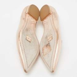 Pre Owned Sophia Webster Rose Gold Leather Bibi Ballet Flats Size 38.5