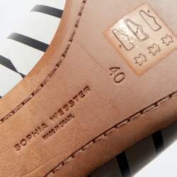 Pre Owned Sophia Webster Black/White Stripe Leather Lola Gem Pointed Toe Pumps Size 40