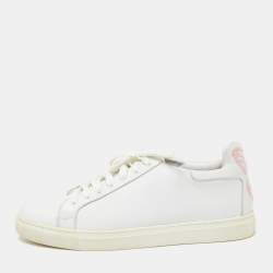 Pre Owned Sophia Webster White Leather Butterfly Low Top Sneakers Size 39.5