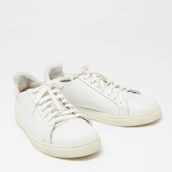 Pre Owned Sophia Webster White Leather Butterfly Low Top Sneakers Size 39.5