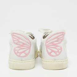 Pre Owned Sophia Webster White Leather Butterfly Low Top Sneakers Size 39.5