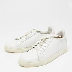 Pre Owned Sophia Webster White Leather Butterfly Low Top Sneakers Size 39.5